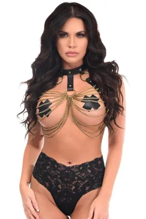 Stylish Black and Gold Body Chain