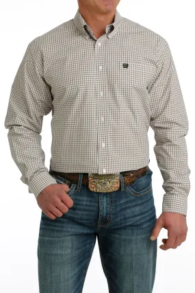 White Plaid Long Sleeve Shirt by Cinch Mens