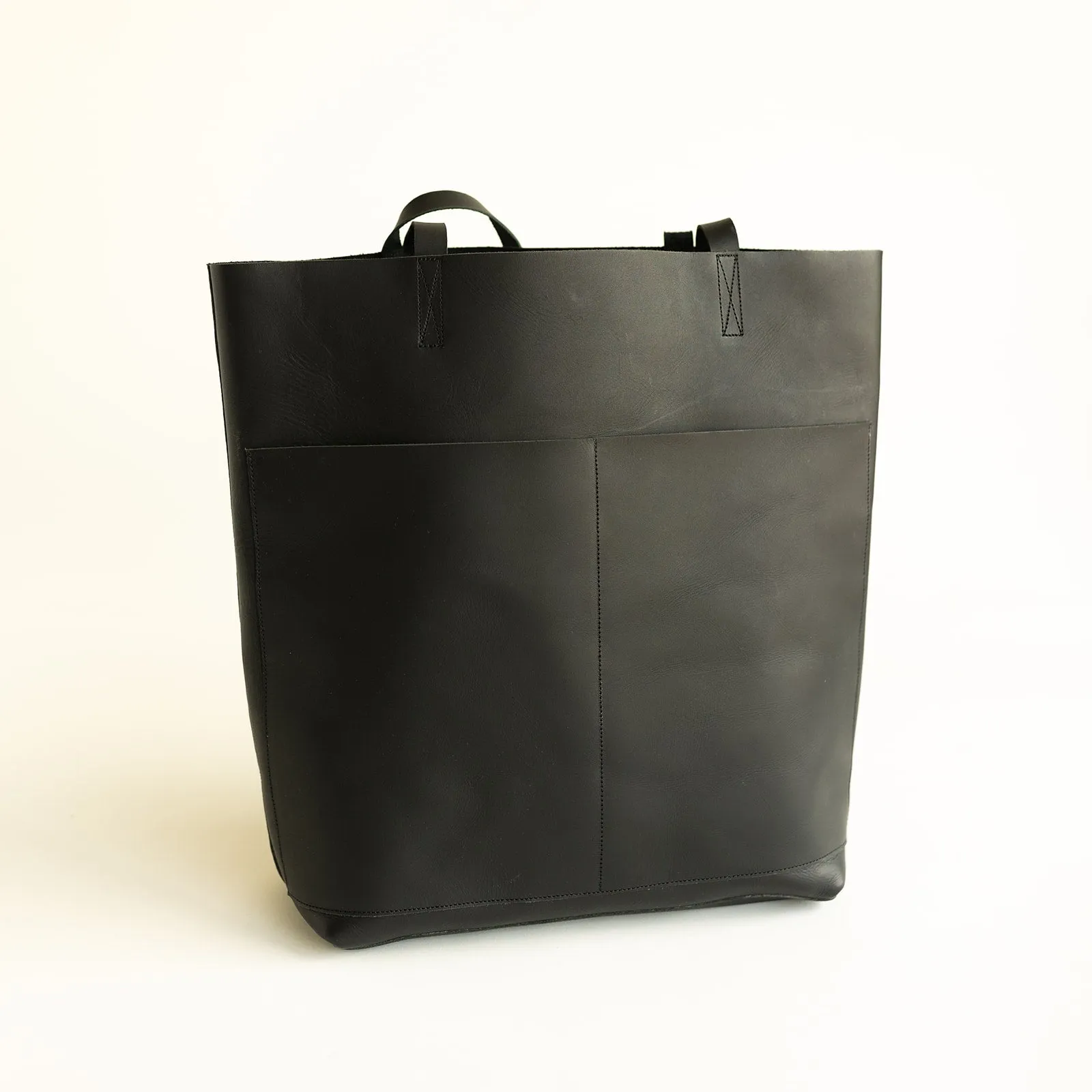 Classic Black Leather Tote