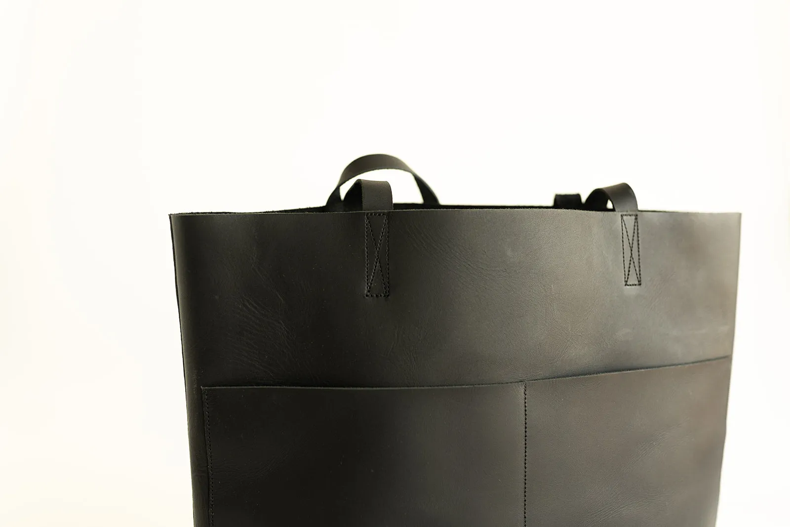 Classic Black Leather Tote