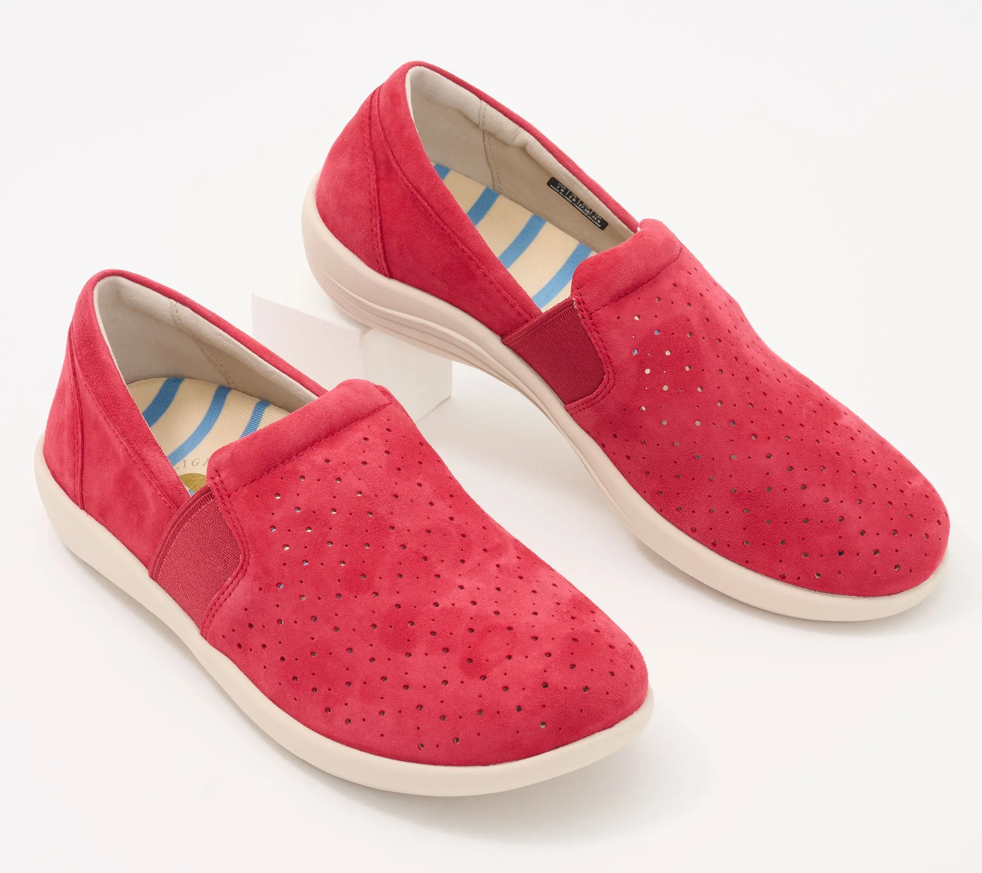 Comfortable Orthotic Perforated Leather Slip-Ons - Larkin