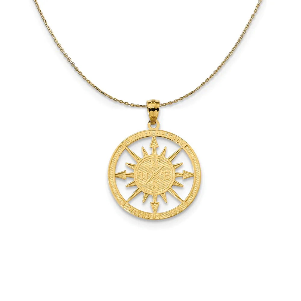 Yellow Gold Compass Necklace