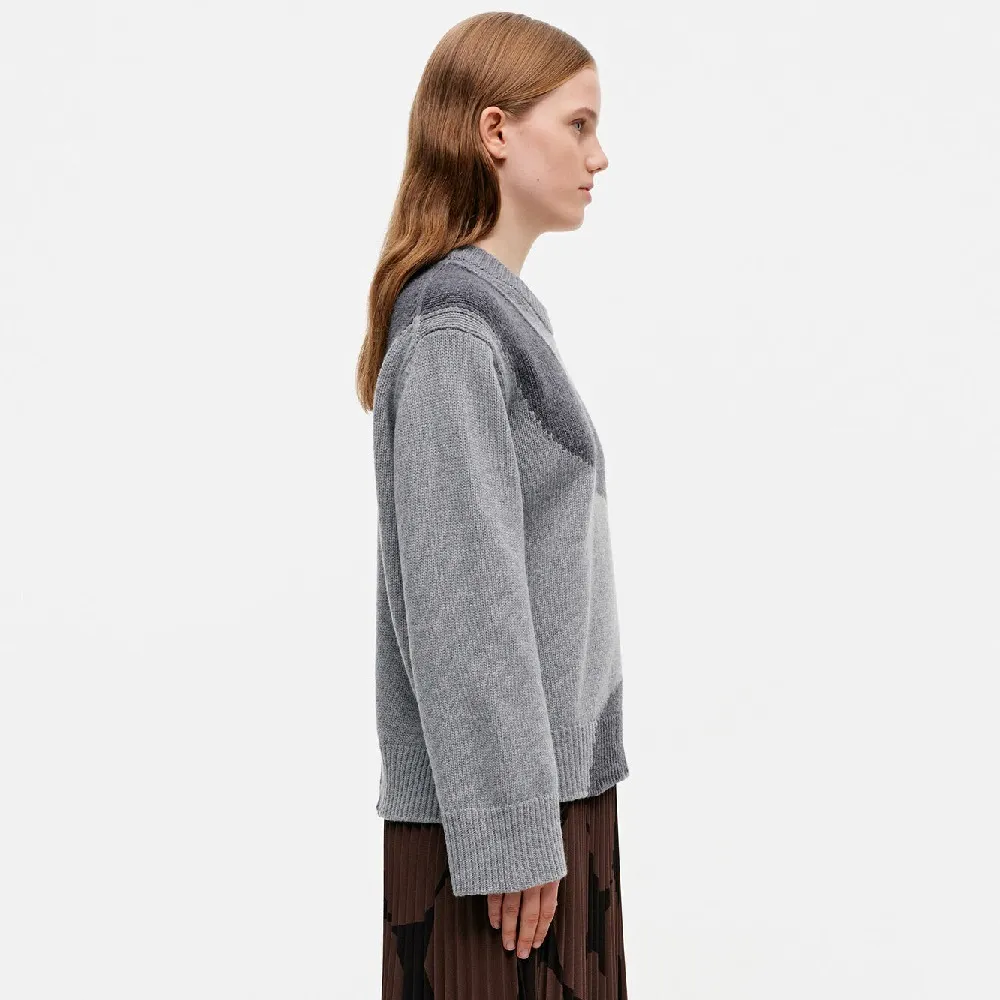 marimekko  |Cozy Wool Rib Crew Neck Long Sleeves