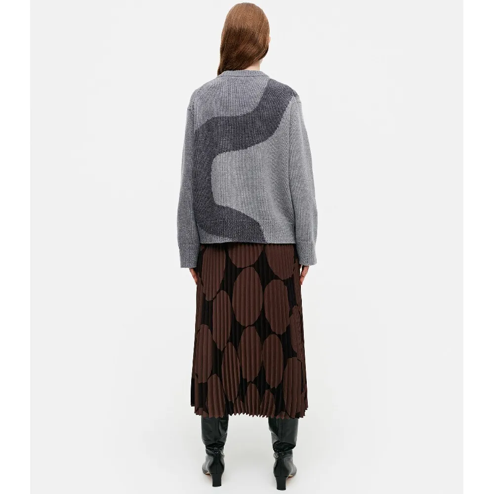 marimekko  |Cozy Wool Rib Crew Neck Long Sleeves