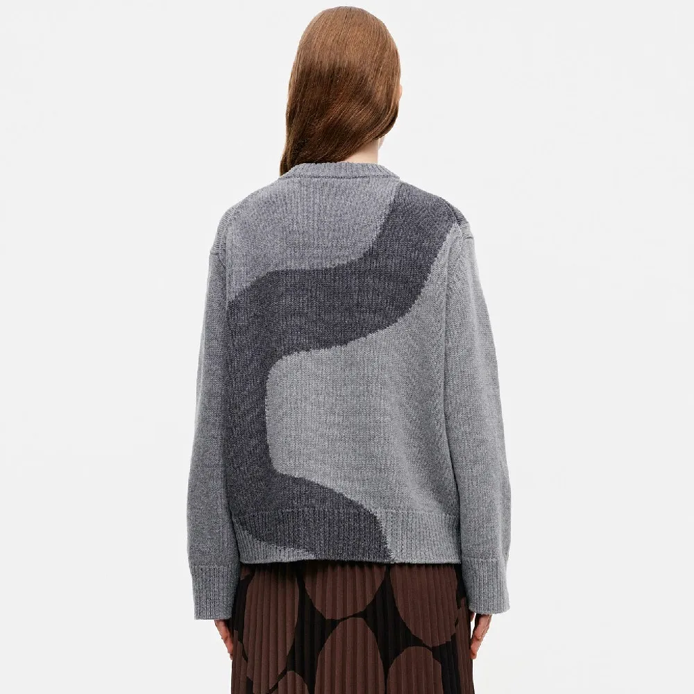 marimekko  |Cozy Wool Rib Crew Neck Long Sleeves