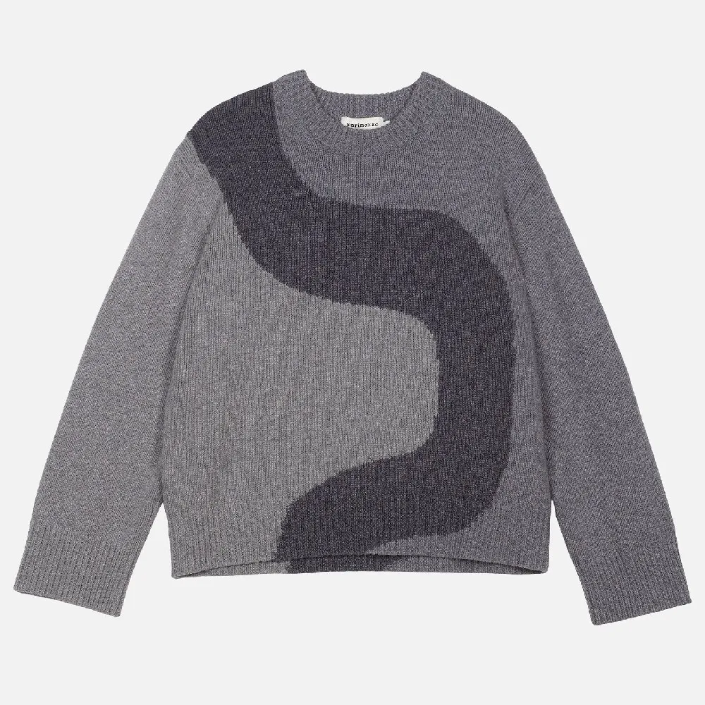 marimekko  |Cozy Wool Rib Crew Neck Long Sleeves