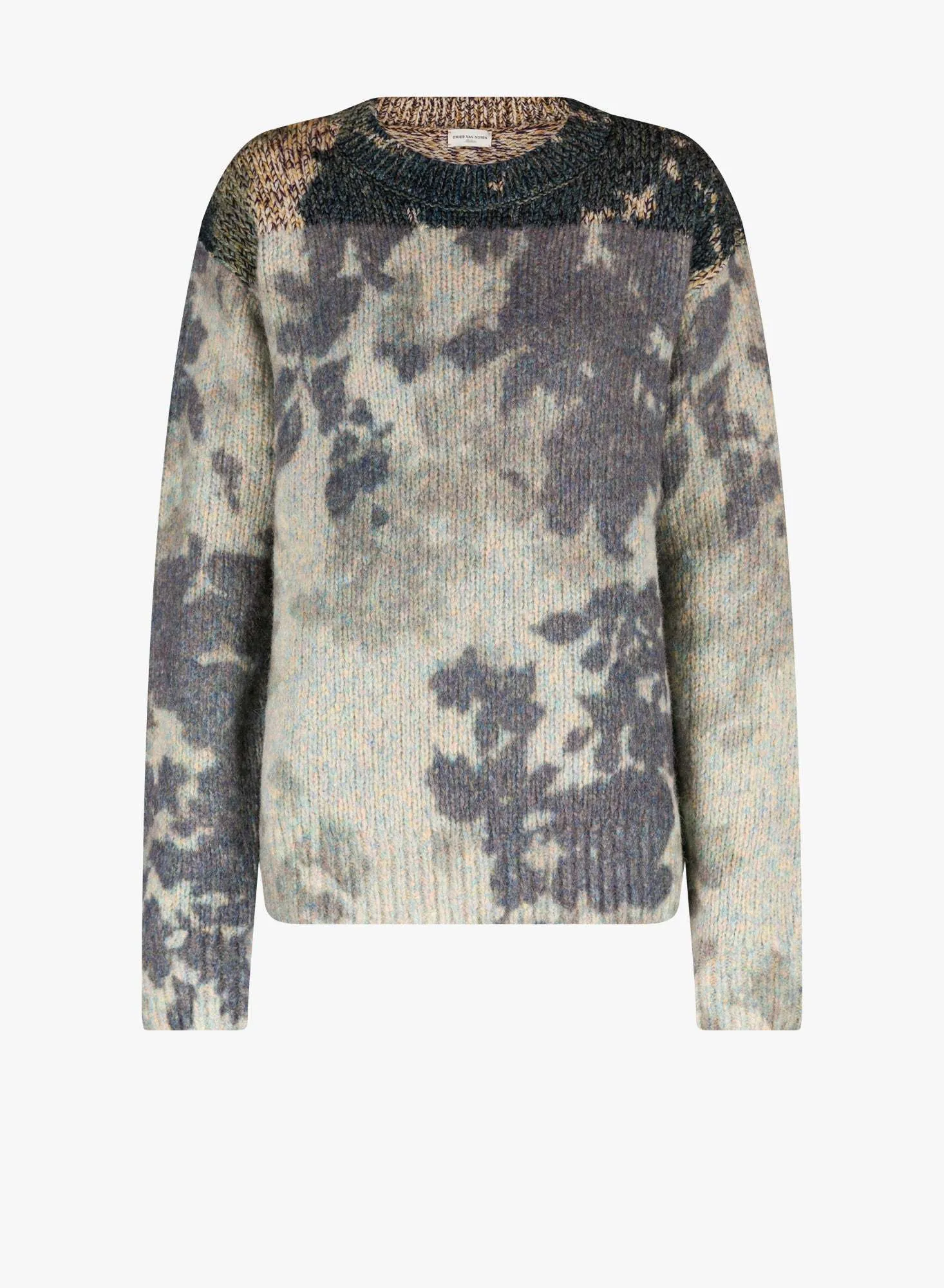 Dries Van Noten Crew Neck Flower Patterns Unisex Wool