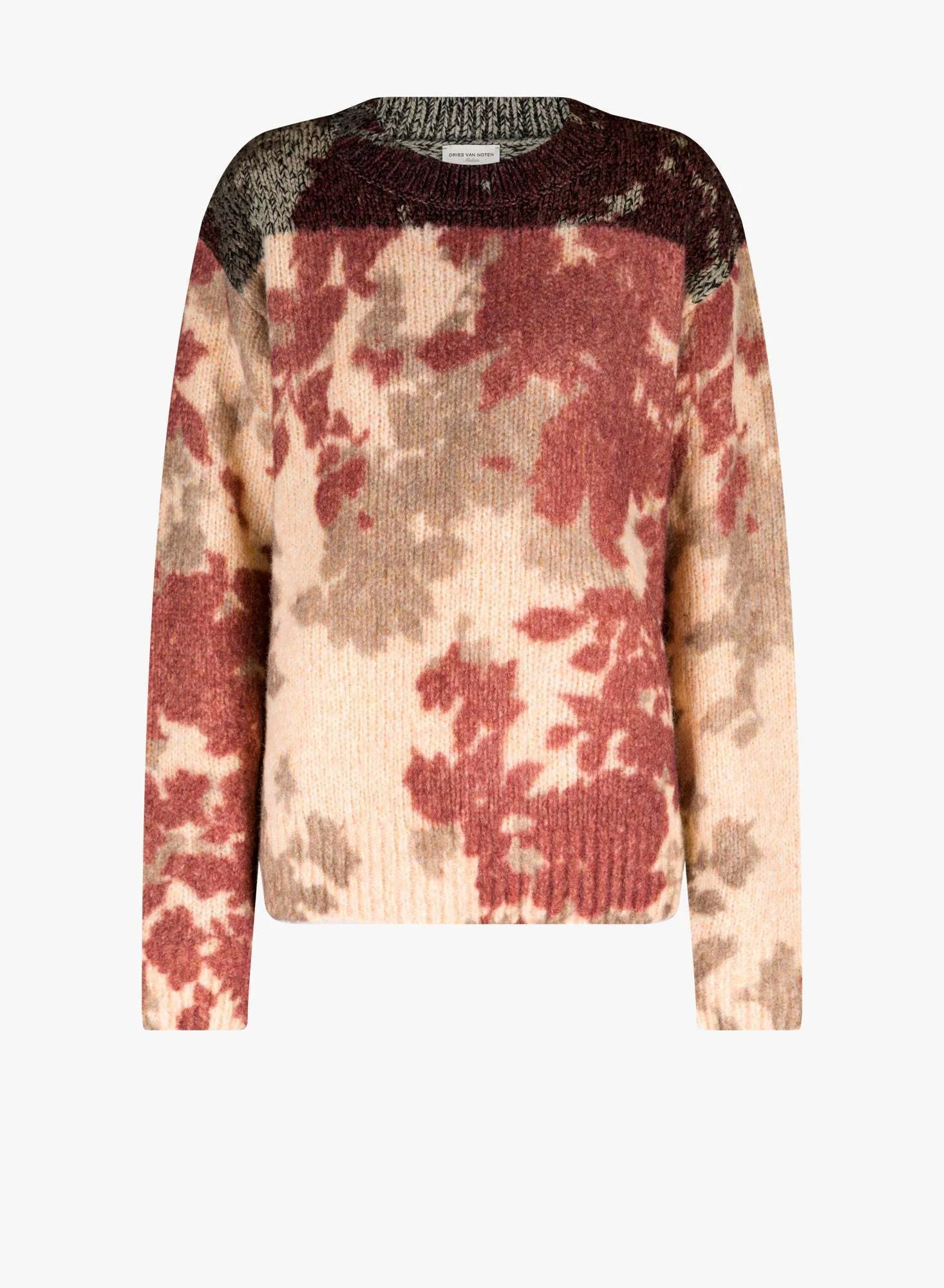 Dries Van Noten Crew Neck Flower Patterns Unisex Wool