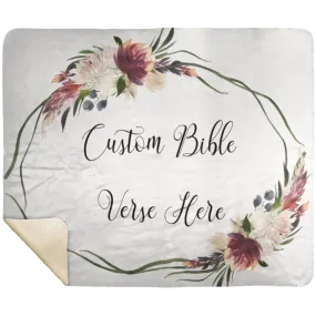 Customizable Artistic Minimalist Bible Verse Premium Mink Sherpa Blanket Rectangle Garland 2 With Your Signature