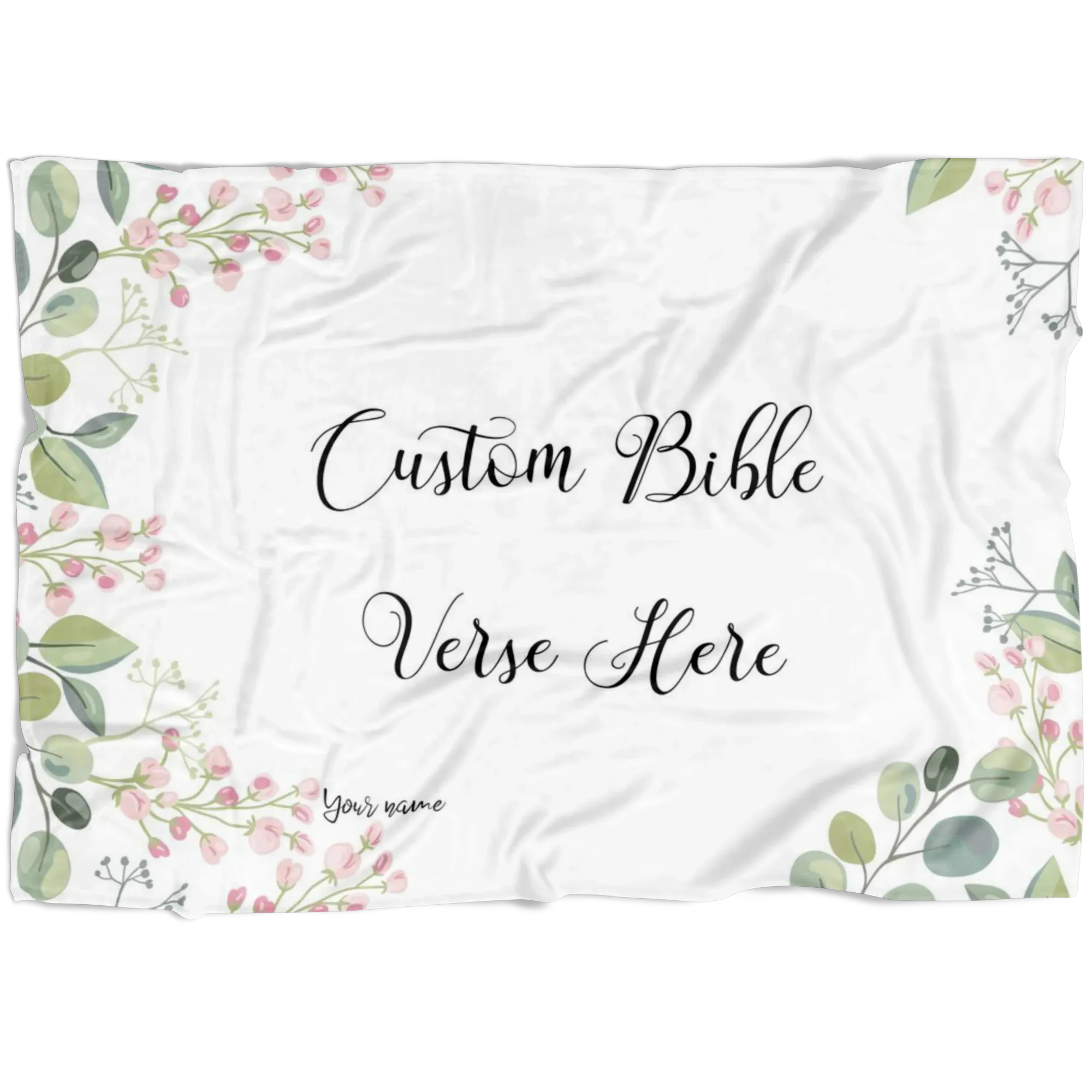 Customizable Artistic Minimalist Bible Verse Premium Mink Sherpa Blanket Rectangle Garland 9 With Your Signature