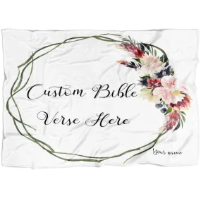 Customizable Artistic Minimalist Bible Verse Premium Mink Sherpa Blanket Square Garland 4 With Your Signature