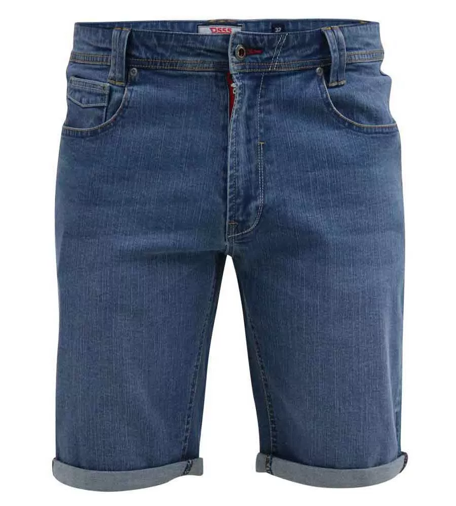 D555 Big Mens Blue Stretch Denim Shorts (SUFFOLK)