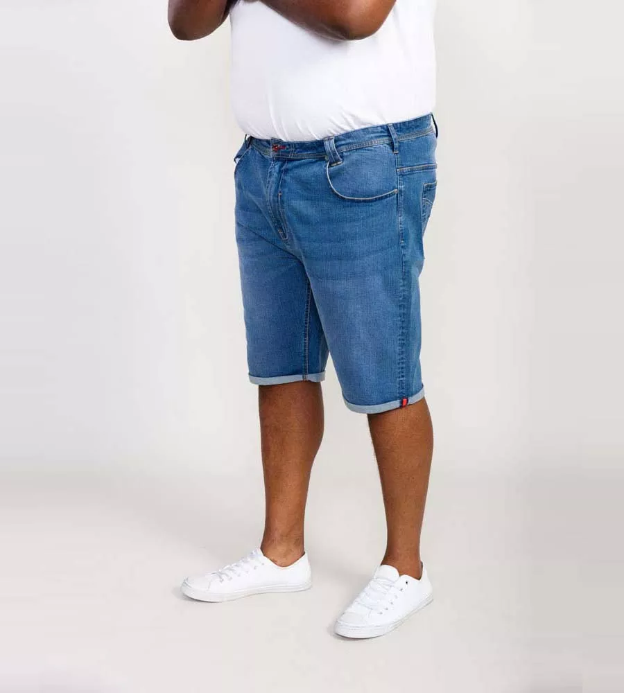 D555 Big Mens Blue Stretch Denim Shorts (SUFFOLK)