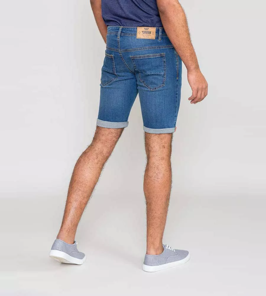 D555 Men's Blue Stretch Denim Shorts (BROXBOURNE)