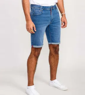 Mens Blue Stretch Denim Shorts by D555 Suffolk