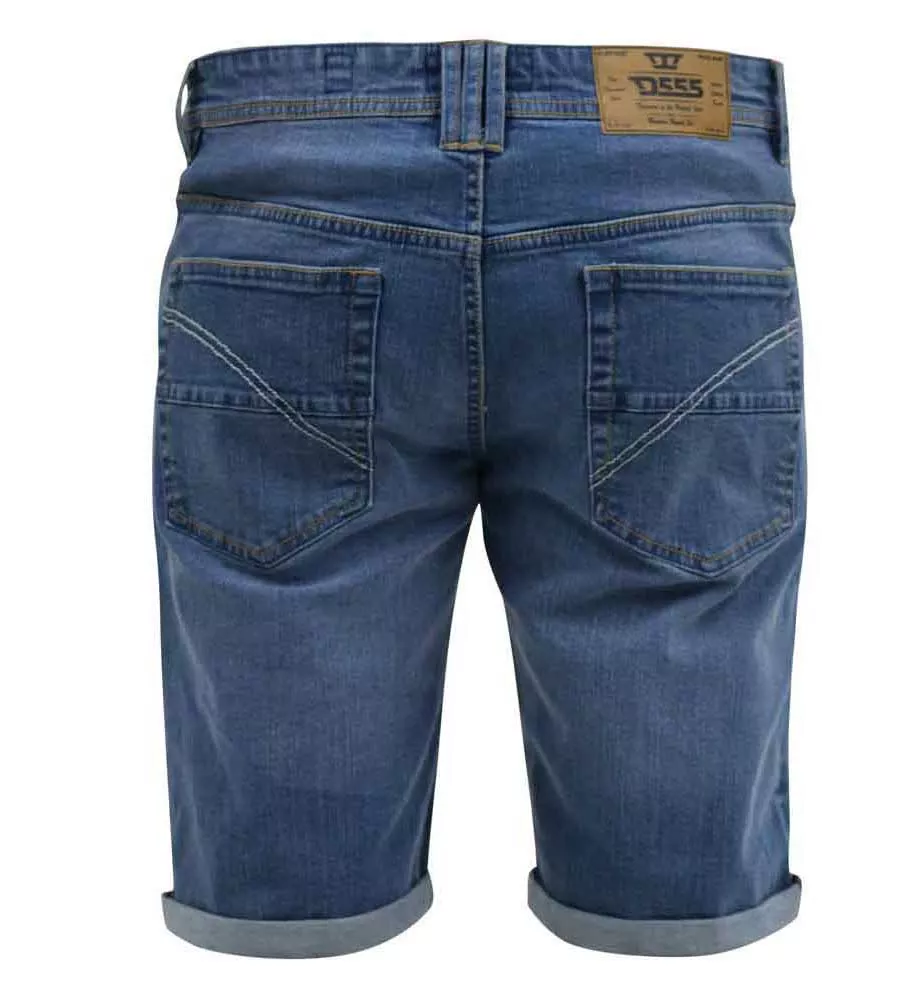 Mens Blue Stretch Denim Shorts by D555 Suffolk