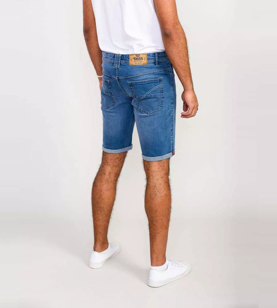 Mens Blue Stretch Denim Shorts by D555 Suffolk