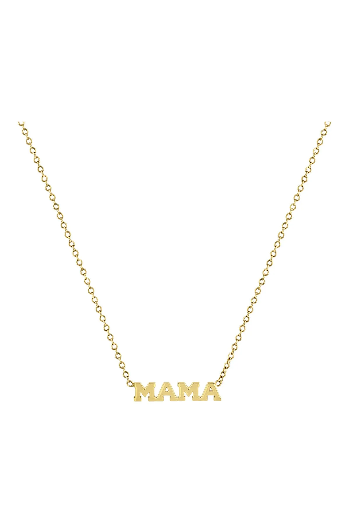 Zoe Chicco Itty Bitty Mama Necklace Yellow Gold