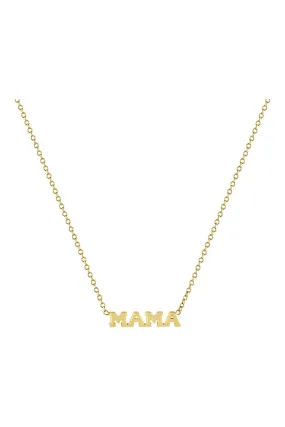 Zoe Chicco Itty Bitty Mama Necklace Yellow Gold