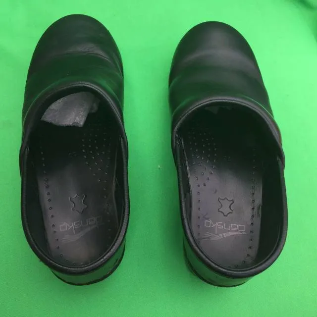 Dansko Black Leather Slip-ons for Work and Dress