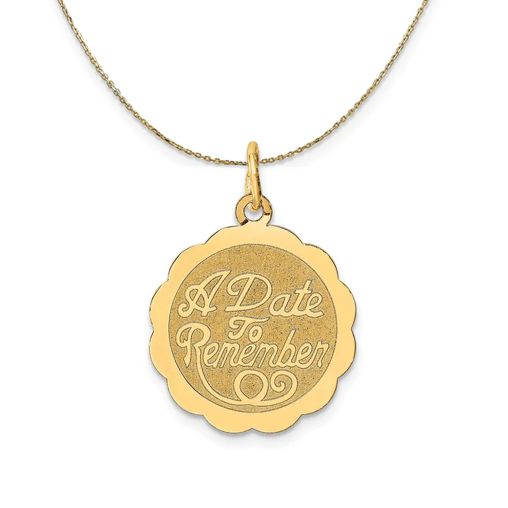 14k Yellow Gold Date Disc Necklace