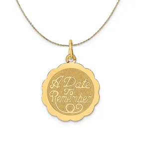 14k Yellow Gold Date Disc Necklace