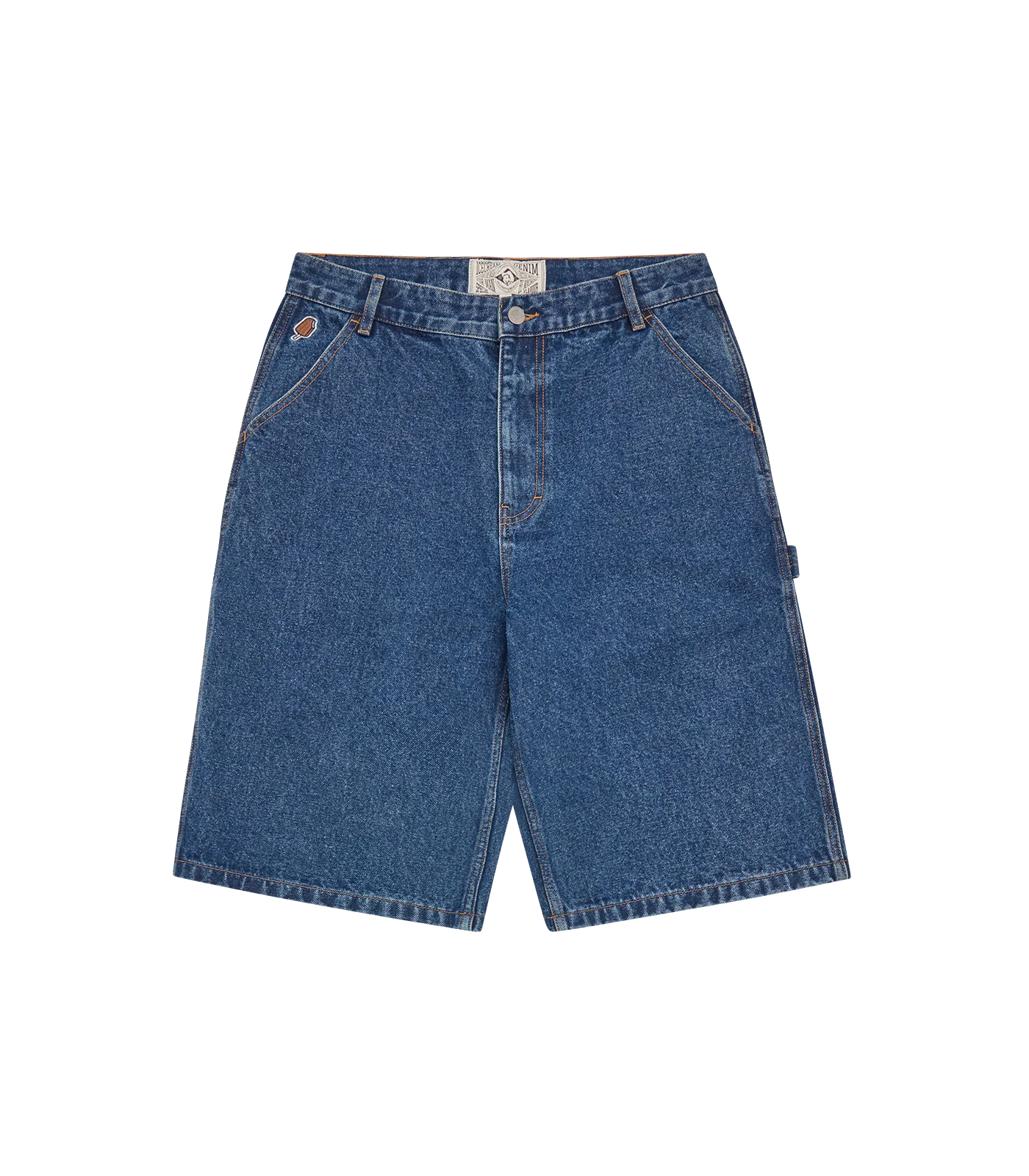 Mid Wash Blue Denim Carpenter Shorts