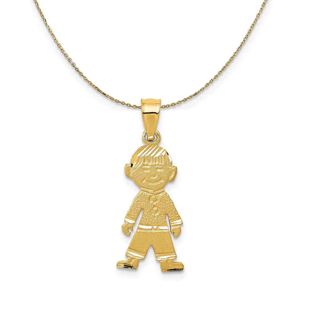 Diamond Cut Boy Necklace (10mm)-Gold