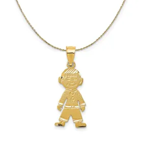 Diamond Cut Boy Necklace (10mm)-Gold