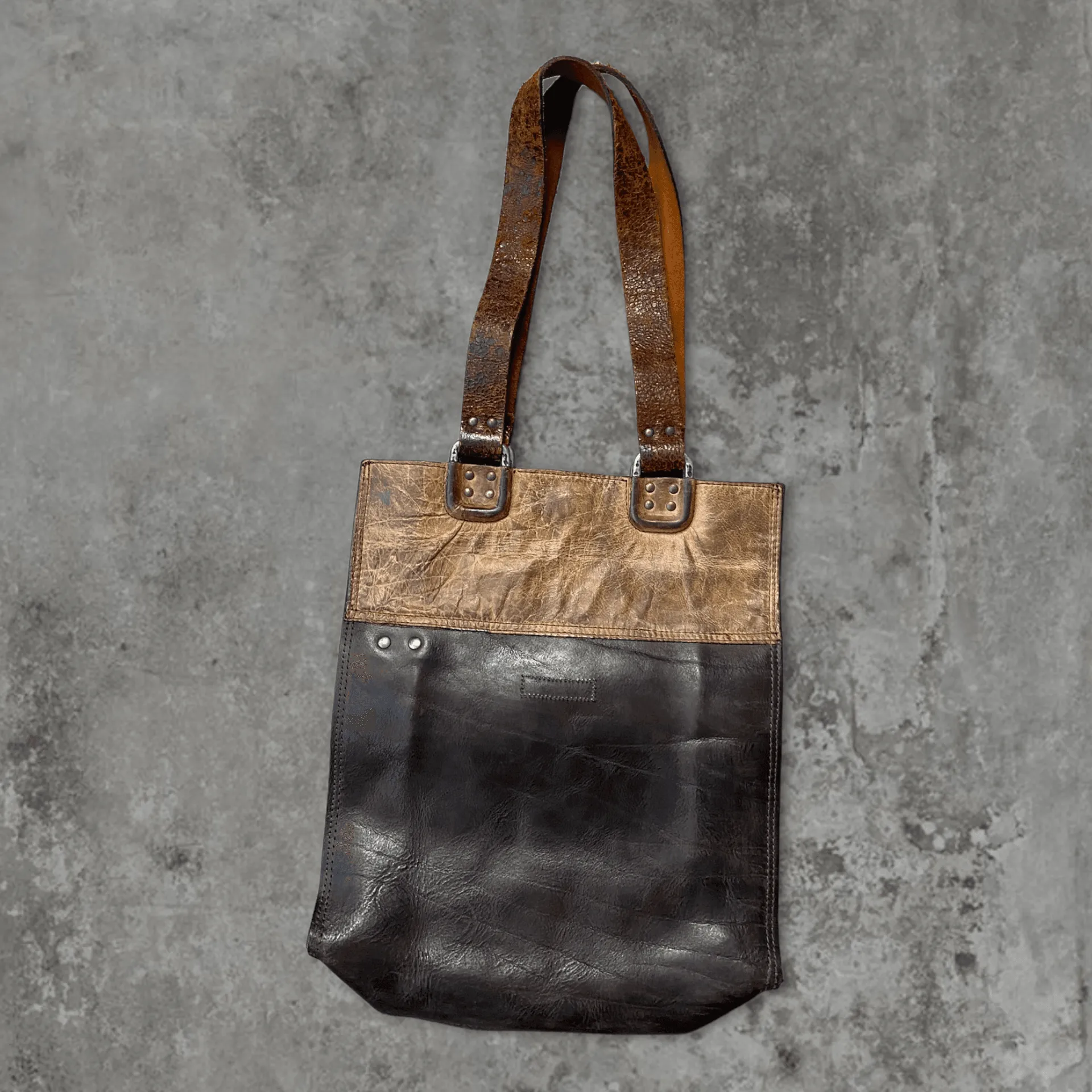 Brown Leather Tote Bag by Diesel