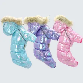 Petiboo Dog Clothes Shiny Puffer Jacket with Legs