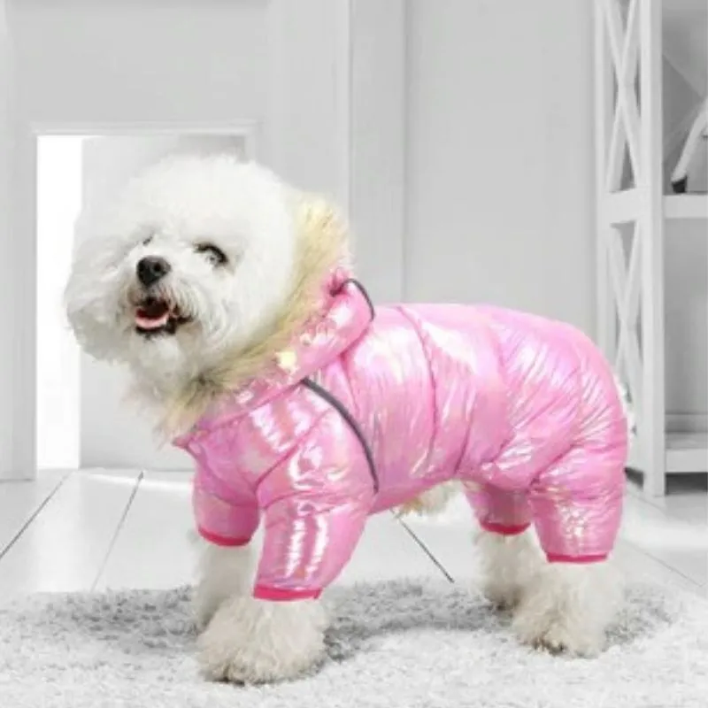 Petiboo Dog Clothes Shiny Puffer Jacket with Legs