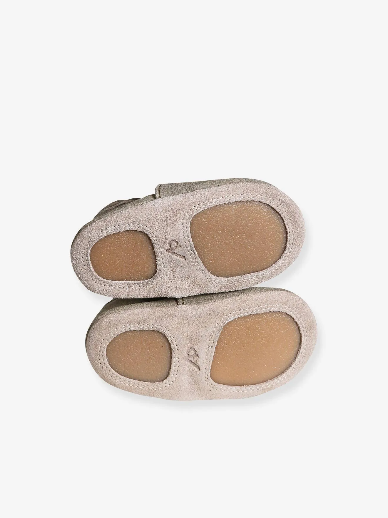 Elastic Soft Leather Slip-On Shoes for Babies in Khaki