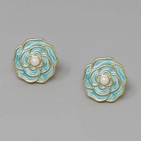 Enamel Stud Earrings