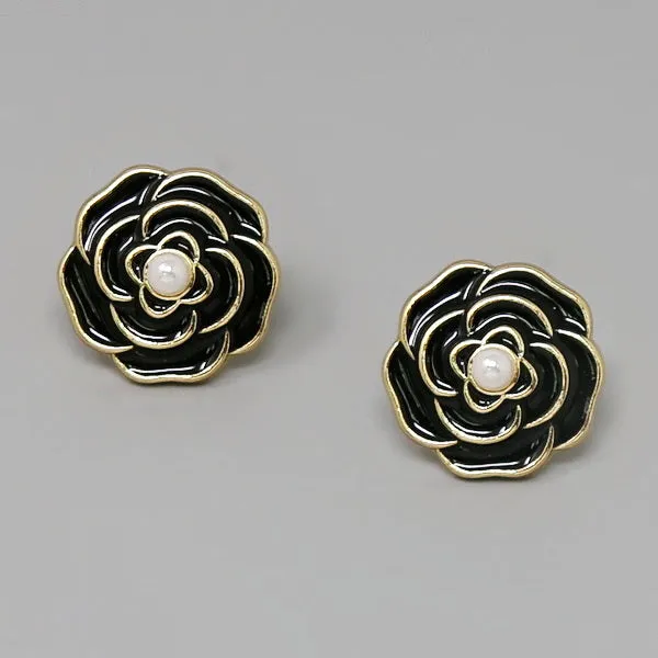 Enamel Stud Earrings