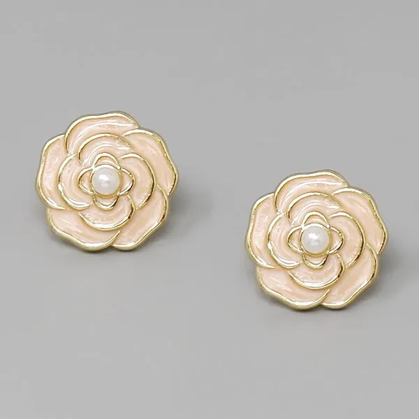 Enamel Stud Earrings