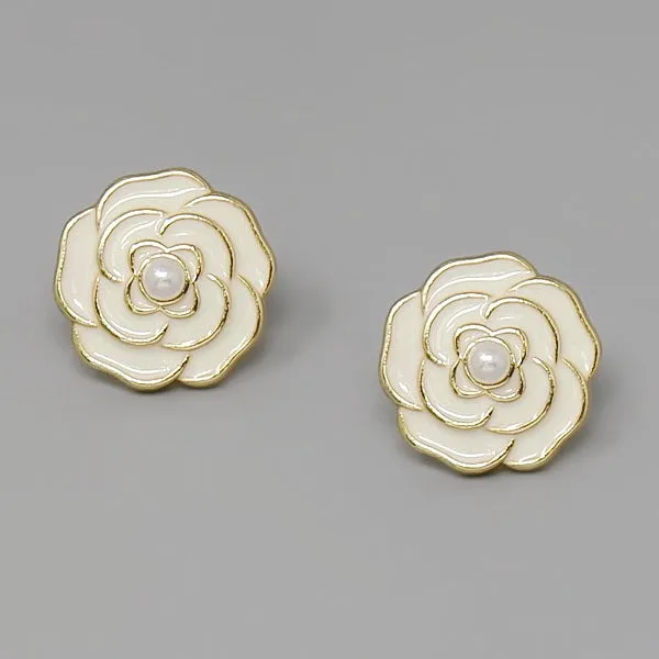 Enamel Stud Earrings