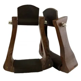 Showman Square Teak Wood stirrup Leather Foot Pad