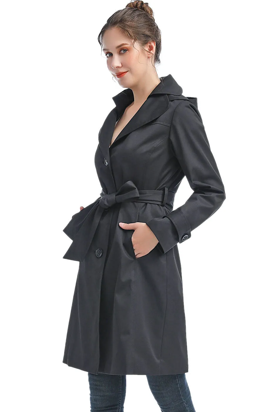 Eva Waterproof Hooded Trench Coat for Women by BGSD