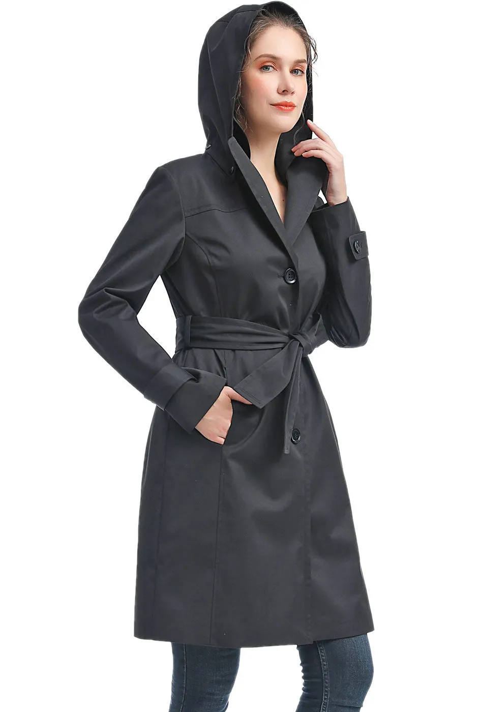 Eva Waterproof Hooded Trench Coat for Women by BGSD