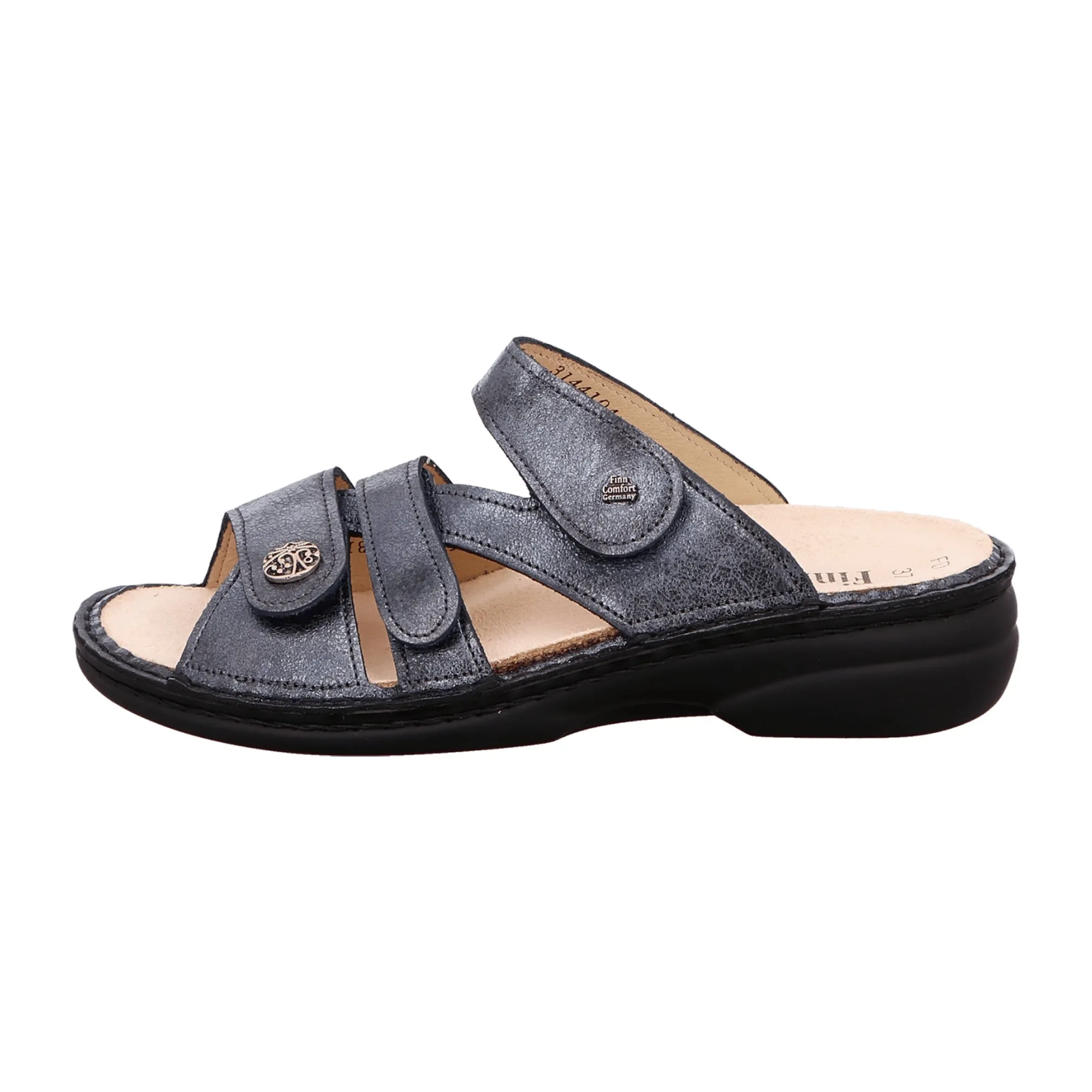 Customizable Insole Slide Sandals for Women - Finn Comfort Ventura-Soft - Jeans Blue