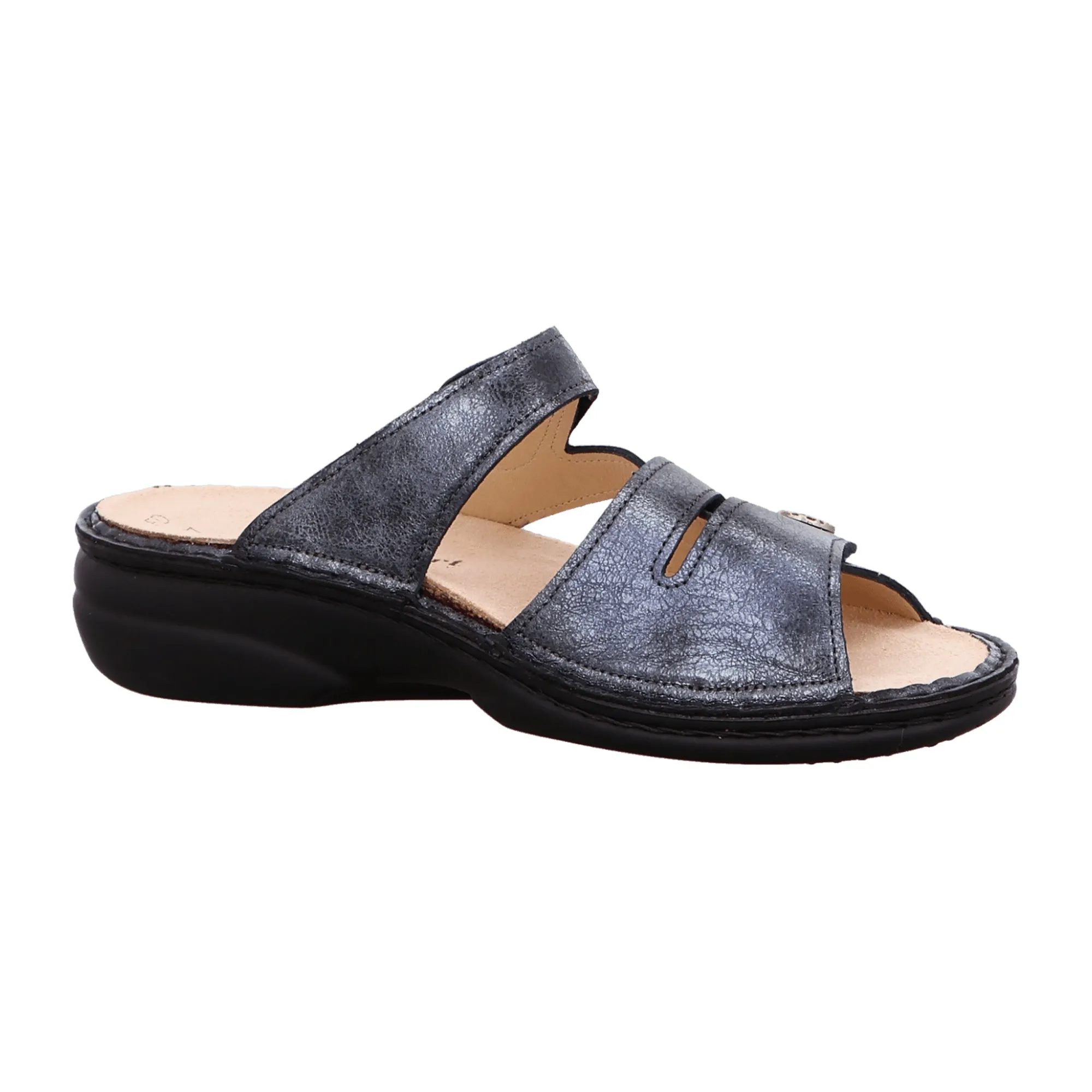 Customizable Insole Slide Sandals for Women - Finn Comfort Ventura-Soft - Jeans Blue