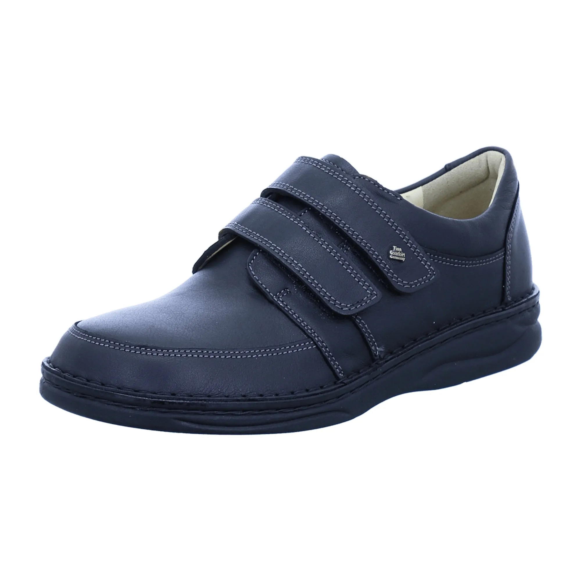 Finn Comfort Wicklow Men's Black Leather Slip-Ons - Comfortable Casual Shoes