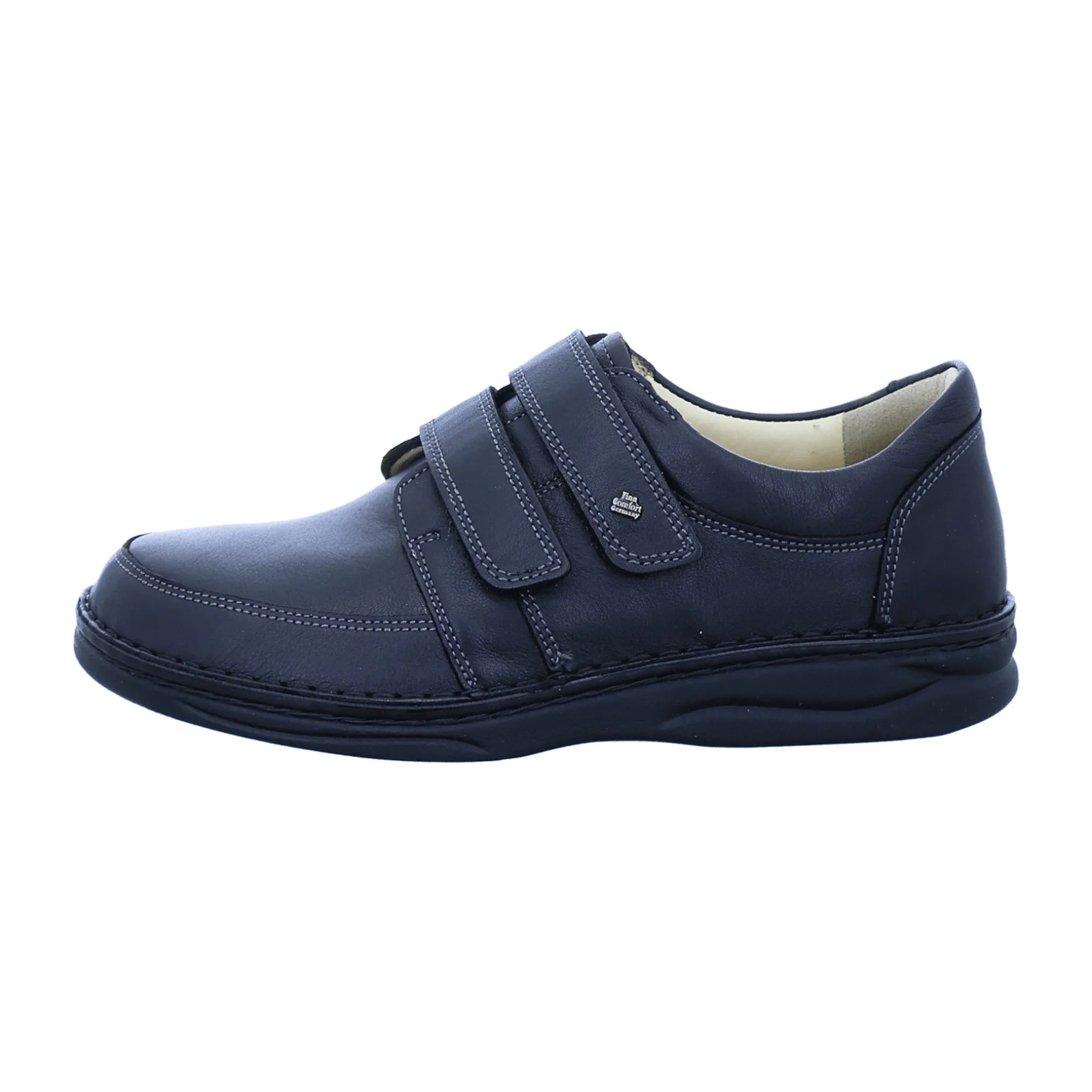 Finn Comfort Wicklow Men's Black Leather Slip-Ons - Comfortable Casual Shoes