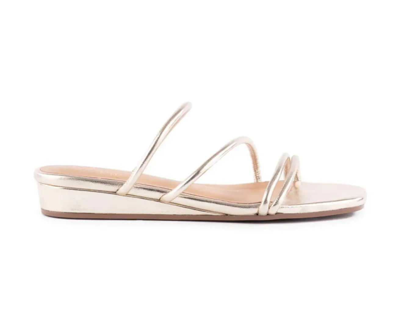 Metallic Leather Flat Sandal