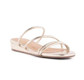 Metallic Leather Flat Sandal