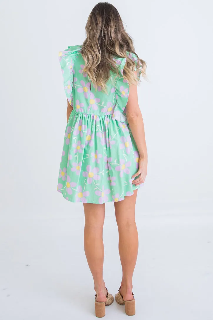 Ruffle Poplin Dress