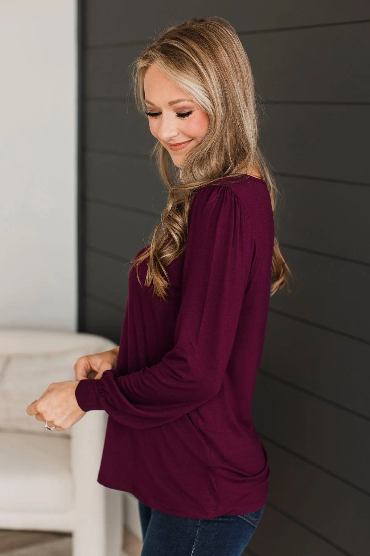 Knit Top Burgundy