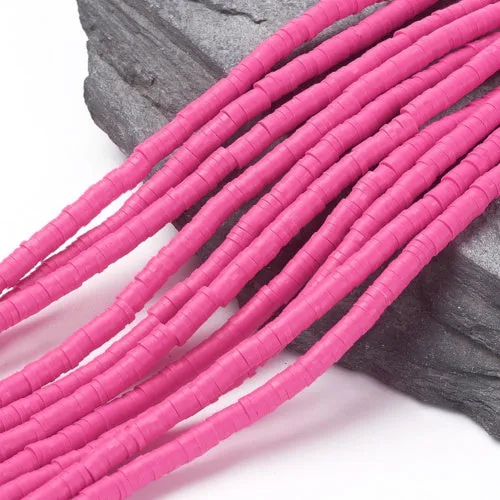 Fuchsia 4mm clay crafting beads