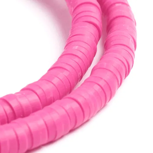 Fuchsia 4mm clay crafting beads